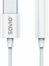 USB Type 3.1 C (M) – Jack 3.5mm (F) Audio adapter White SAVIO AK-51