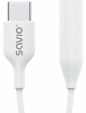 Savio USB-C Male - 3.5 mm Female White