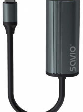 SAVIO Adapter USB-C 3.1 Gen.1 (M) to RJ-45 Gigabit Ethernet (F), 1000 Mbps, AK-56, grey