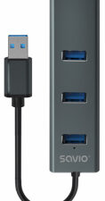 Savio AK-58 USB Hub 3-port USB-A / 3.1 Gen / RJ-45 Gigabit Ethernet