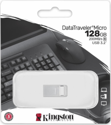 Kingston 128GB DataTraveler Micro 200MB/s Metal USB 3.2 Gen 1 EAN: 740617328028, "DTMC3G2/128GB"(timbru verde 0.03 lei)