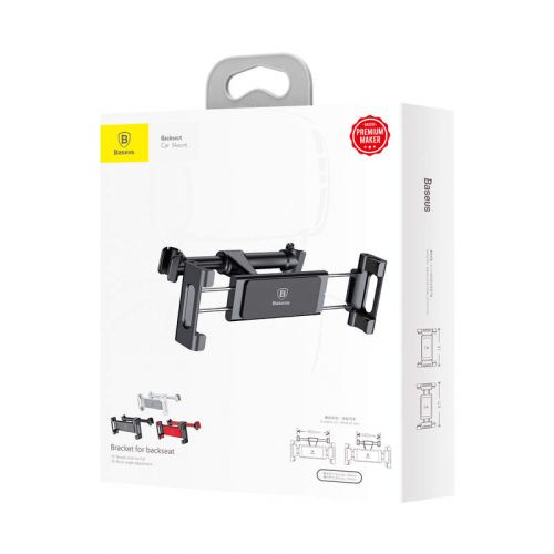 SUPORT AUTO Baseus pt. SmartPhone sau Tableta, fixare pe tetiera, ofera posibilitatea reglarii unghiului de vizionare pe verticala si orizontala (360 de grade), negru "SUHZ-01" - 6953156261358