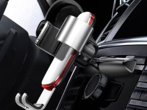 SUPORT AUTO Baseus Metal Age Gravity pt. SmartPhone, fixare in suport CD/DVD player auto, argintiu "SUYL-J0S" - 6953156291515