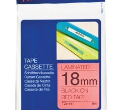 Brother laminated tape TZe-441 - Black on red