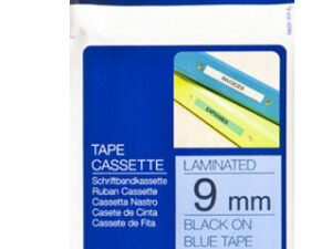 TZE-521 LAMINATED TAPE 9MM 8M/BLACK ON BLUE