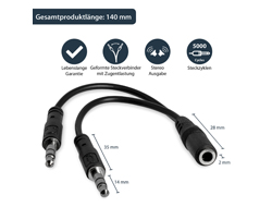 3.5MM 3 PIN HEADSET SPLITTER/HEADSET SPLITTER ADAPTER - F/M