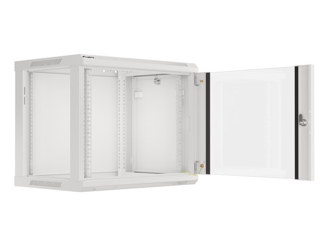 Lanberg wall-mounted installation rack cabinet 19'' 9U 600x450mm gray (glass door) - Image 2