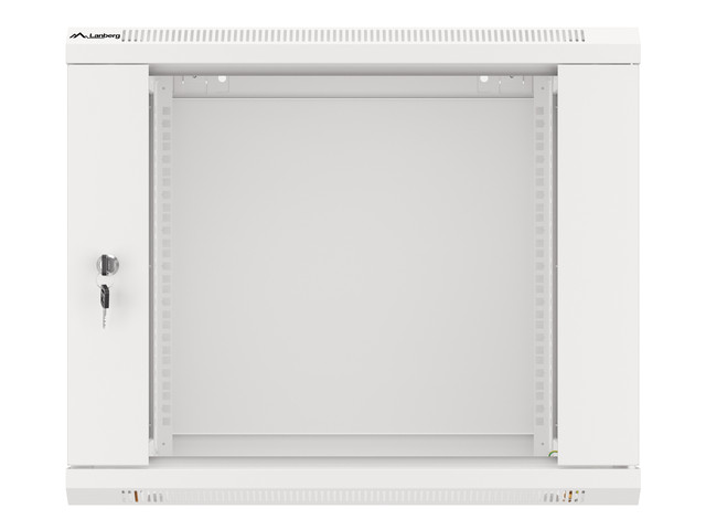 Lanberg wall-mounted installation rack cabinet 19'' 9U 600x450mm gray (glass door) - Image 4