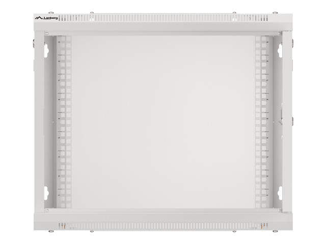Lanberg wall-mounted installation rack cabinet 19'' 9U 600x450mm gray (glass door) - Image 5