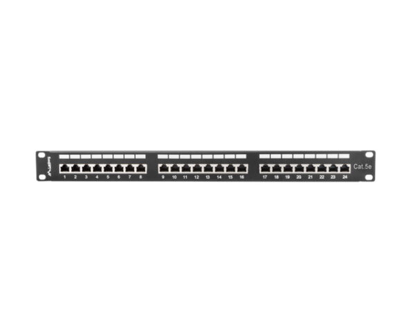 Patch Panel 24 Port 1U Kat.5E czarny ekranowany - Image 4