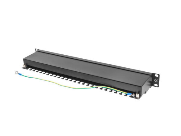 Patch Panel 24 Port 1U Kat.5E czarny ekranowany - Image 3