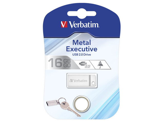 MEMORIE USB VERBATIM METAL EXECUTIVE 16GB USB 2.0 ARGINTIU "98748" (TIMBRU VERDE 0.03 LEI) - Image 3