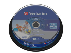 BD-R VERBATIM  25GB, viteza 6x, 10 buc, Single Layer, spindle, printabil, "Wide Inkjet Printable" "43804"