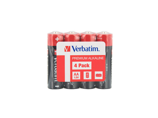 BATERIE VERBATIM AA (R6), 1.5V alcalina, 4 buc., shrink wrap "49501" (timbru verde 0.32 lei)