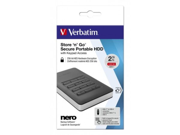 Verbatim Store 'n' Go šifrovaný externí HDD s numerickou klávesnicí 2TB (GDPR) - Image 5