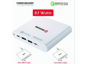 Swissten Travel Charger Notebooks and MacBook / 87W / PD3.0 / QC3.0 / PPS