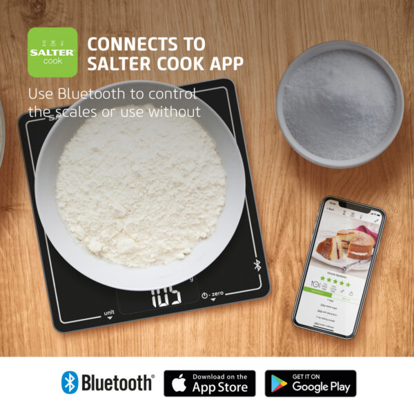 Salter 1193 BKDRUP Connected Electronic Kitchen Scale - Black - Image 7