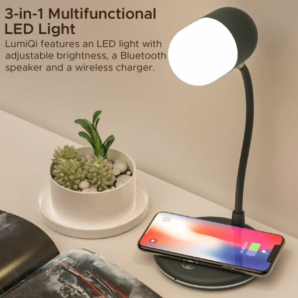 PROMATE LumiQi LED Table Lamp with Wireless charging and Bluetooth speaker - Image 2