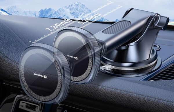 Swissten Magnetic Car Holder with Wireless Charger 15W (MagSafe compatible) - Image 5