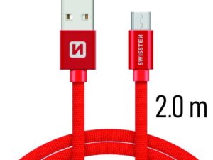 Swissten Textile Quick Charge Universal Micro USB Data and Charging Cable 2m