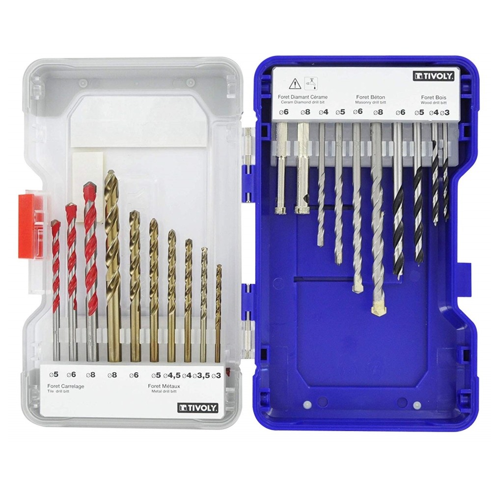 Tivoly Mixed Multi-Material Drill Bit Set – 20-Piece HSS & Carbide Bits Ø 3–8 mm, T20 Mixed RANGER Case