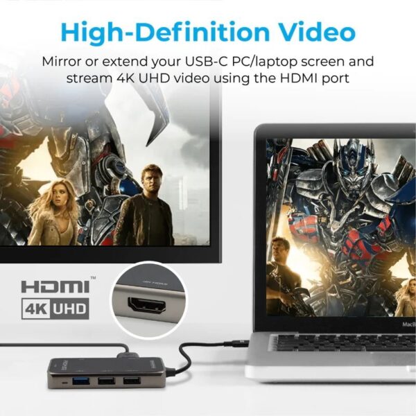PROMATE PrimeHub-Lite USB-C Multimedia Hub / 4K HDMI / USB3.0 / SD / PD - Image 2