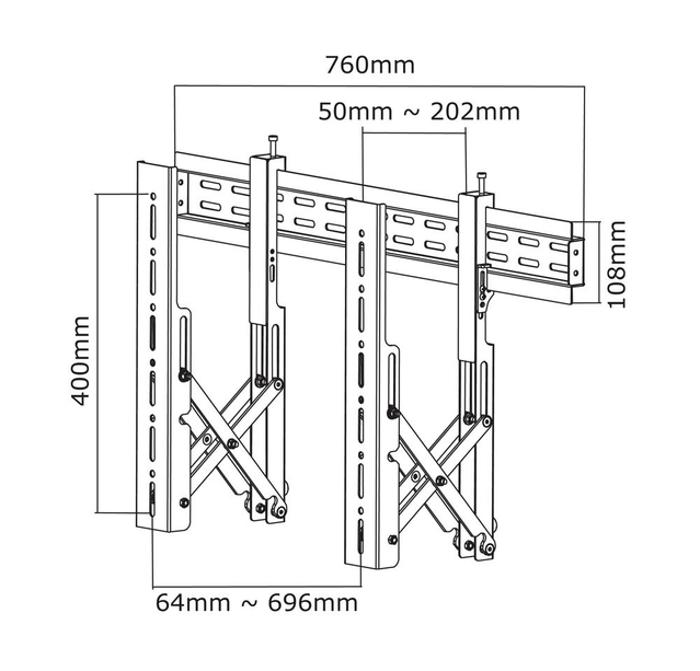 Neomounts LED-VW1000BLACK Videowall wall mount 40-75" - pull-out - max 50 kg - Image 2