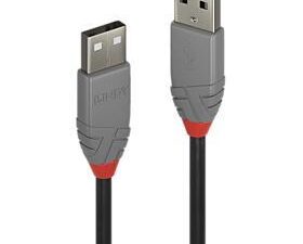 Cablu Lindy 0.5m USB 2.0 Type A, Anthra