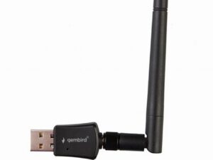ADAPTOR RETEA GEMBIRD , extern, USB 2.0, suporta pana la 802.11n 300 Mbps, antena detasabila, "WNP-UA300P-02" (timbru verde 0.18 lei)