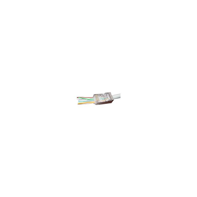 MUFA RJ-45 GEMBIRD pt. cablu FTP, Cat5e, RJ-45 (T) | RJ-45 (T) tip pass-through, ecranat, plastic cu metal, 10 buc, "LC-PTF-01/10"