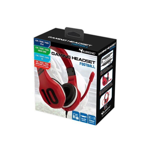 Subsonic Gaming Headset Football Red - Image 4