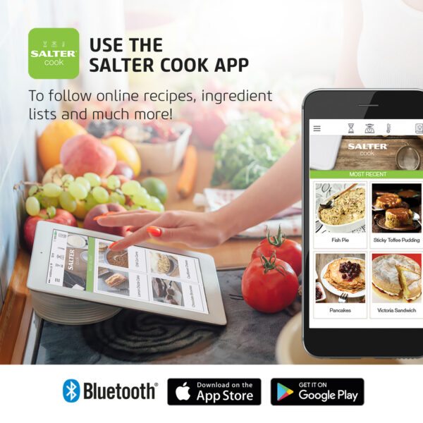 Salter 1193 BKDRUP Connected Electronic Kitchen Scale - Black - Image 2