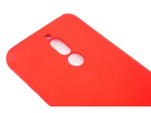 Xiaomi Redmi 8 Soft Touch Silicone Case with Strap Red
