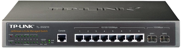 TP-LINK TL-SG3210 Managed L2 Gigabit Ethernet (10/100/1000) Power over Ethernet (PoE) Black - Image 2