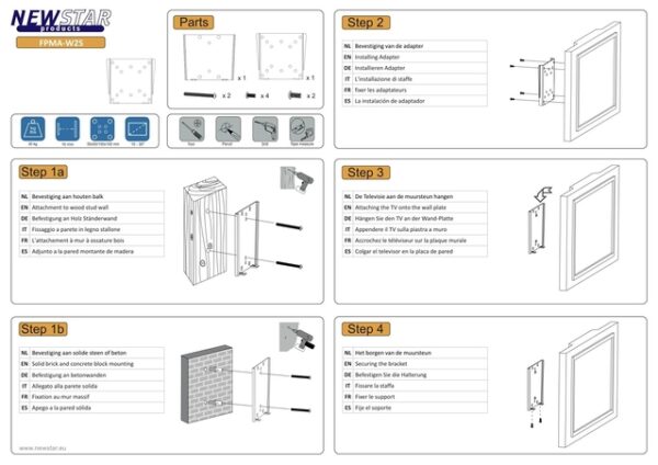 TV SET ACC WALL MOUNT SILVER/10-30" FPMA-W25 NEOMOUNTS - Image 6