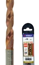 Metal drill bit Tivoly FURIUS 12.0mm, Ti2CN FUSIO, HSS Fully Ground. Split point angle 135°, blister