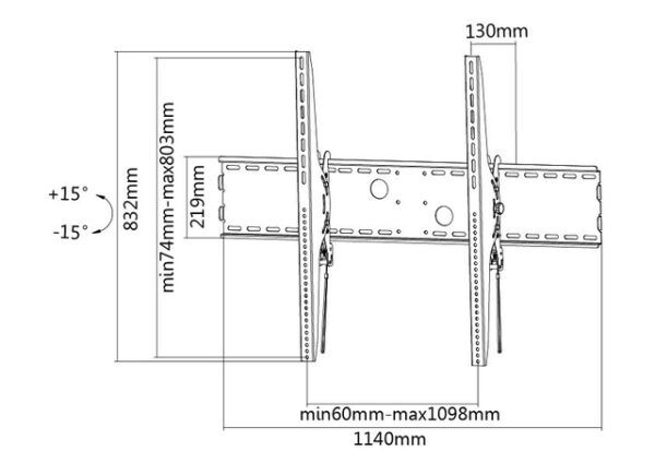 TV SET ACC WALL MOUNT BLACK/60-100" LFD-W2000 NEOMOUNTS - Image 3