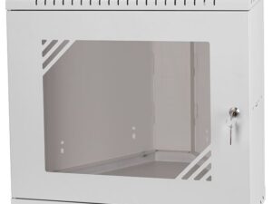Stalflex Rack Cabinet Corner 19" 9U  330mm  Glass Door  Gray CRC19-9U-330GG