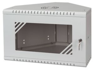 Stalflex Rack Cabinet Corner 19" 6U  330mm  Glass Door  Gray CRC19-6U-330GG