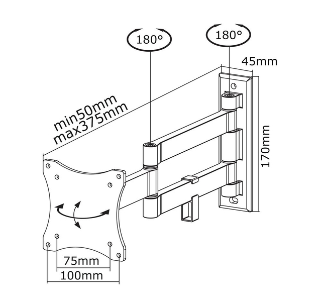 TV SET ACC WALL MOUNT 10-24"/FPMA-W830BLACK NEOMOUNTS - Image 3