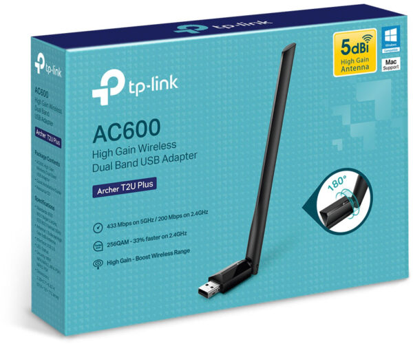TP-LINK Archer T2U Plus WiFi AC600 High Gain USB 2.0 adapter Wireless 802.11a/n - Image 2
