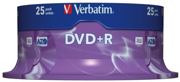 Verbatim Blank DVD+R AZO 4.7GB 16x 25 Pack, Spindle