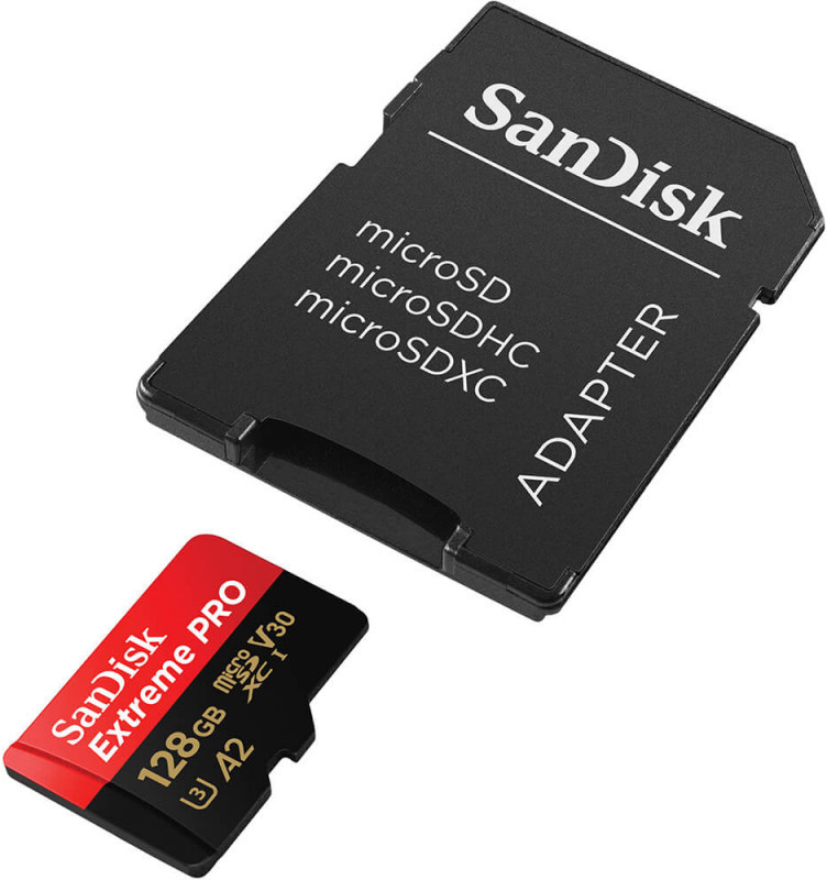 SanDisk Extreme Pro - Pam�ov� karta flash (adapt�r microSDXC na SD zahrnuto) - 128 GB - A2 / Video Class V30 / UHS-I U3 / Class10 - microSDXC UHS-I - Image 3