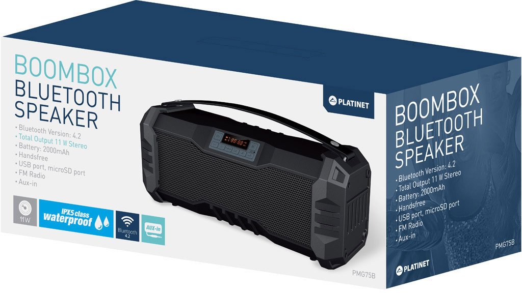 Platinet wireless speaker OG75 Boombox BT, black (44414) - Image 8