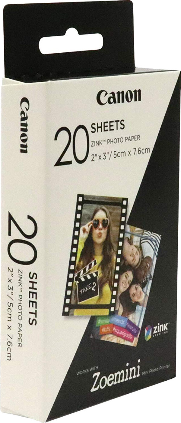 Canon 20 sheets ZP-2030 Photo Paper, White, 5 x 7.6 cm - Image 2