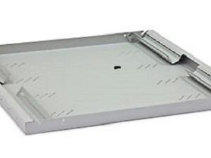 19'' police s perforac� 1U/750mm, max. nosnost 80kg, integrovan� podp�ry �ern� RAL9005