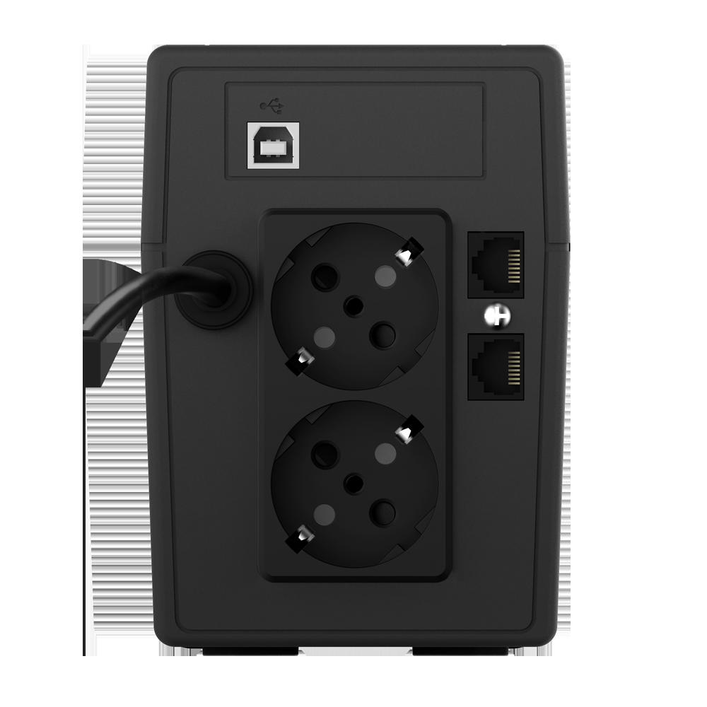 UPS NJOY, "Cadu 650", Line Int. cu management, mini tower, 600VA/360W, AVR, Schuko x 2, 1 x baterie GP07122F, display LCD, back-up 1 - 10 min., "UPCMTLS665TCAAZ01B" (timbru verde 11 lei)