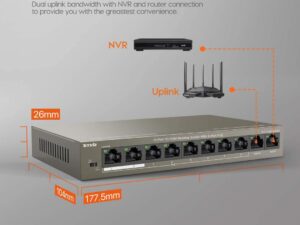 Tenda TEF1110P-8-63W network switch Unmanaged Fast Ethernet (10/100) Power over Ethernet (PoE) Black