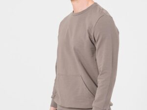BLUZA COTON CASUAL BARBATI TAUPE-XL