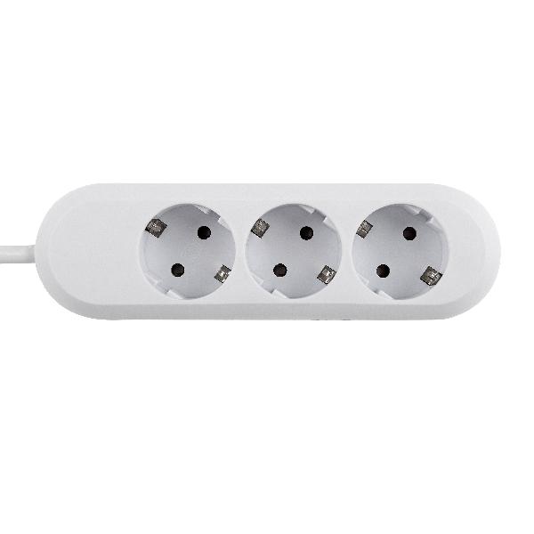 PRELUNGITOR Bachmann, Schuko x 3, conectare prin Schuko (T), cablu 3 m, fara protectie, alb, "BM-387.271R" (timbru verde 0.18 lei)